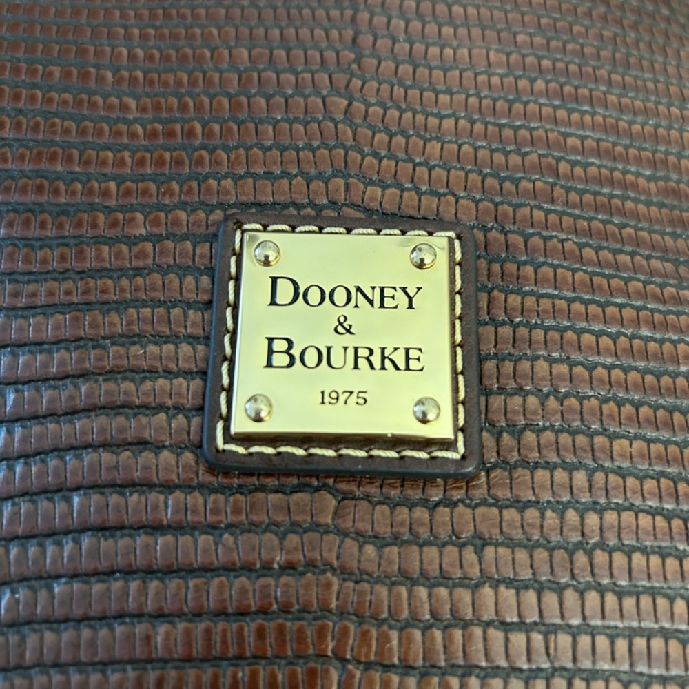 Dooney & Bourke Embossed Lizard Hobo Sholder Bag in Brown - Picture 3 of 10